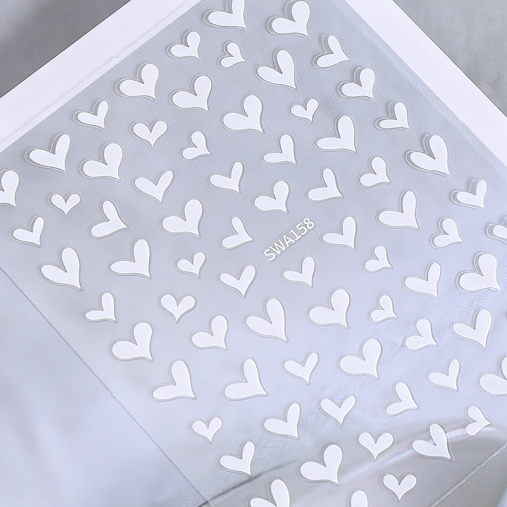 3D White Heart Valentine's Day - Nail Art Valentine reseña y precio