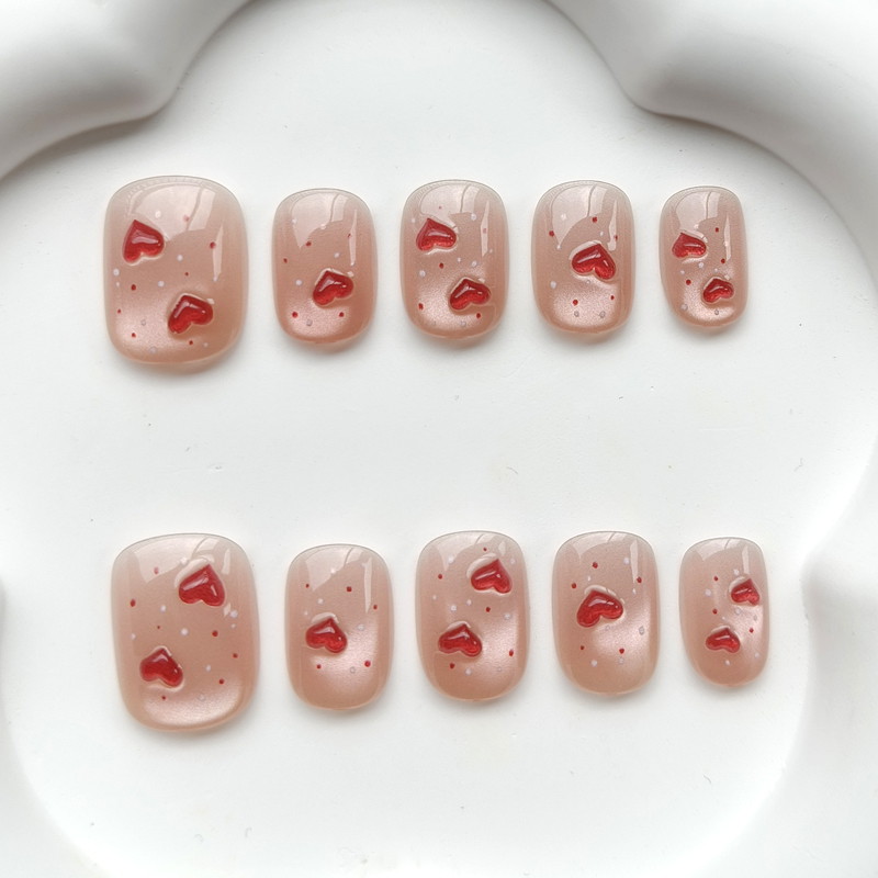 10Pcs French Style Cute Sweeth - Nail Art Press On reseña y precio