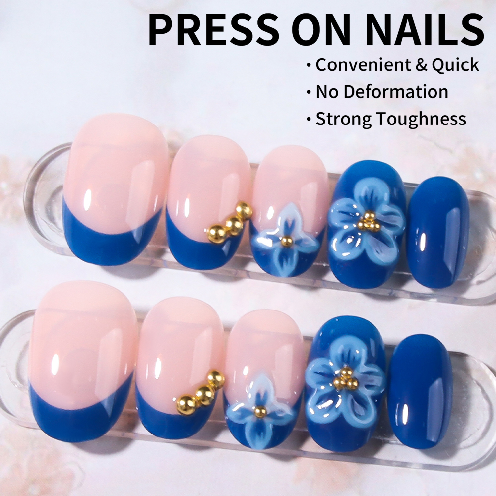 24pcs Short Oval 3D Gel Nail S - Nail Art Fake Nails reseña y precio