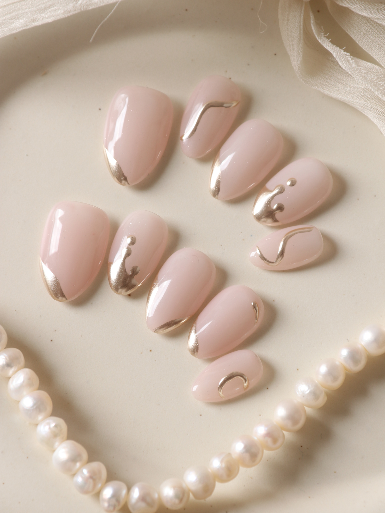 10Pcs Press on Nails Short Gol - Nail Adhesive Tab reseña y precio