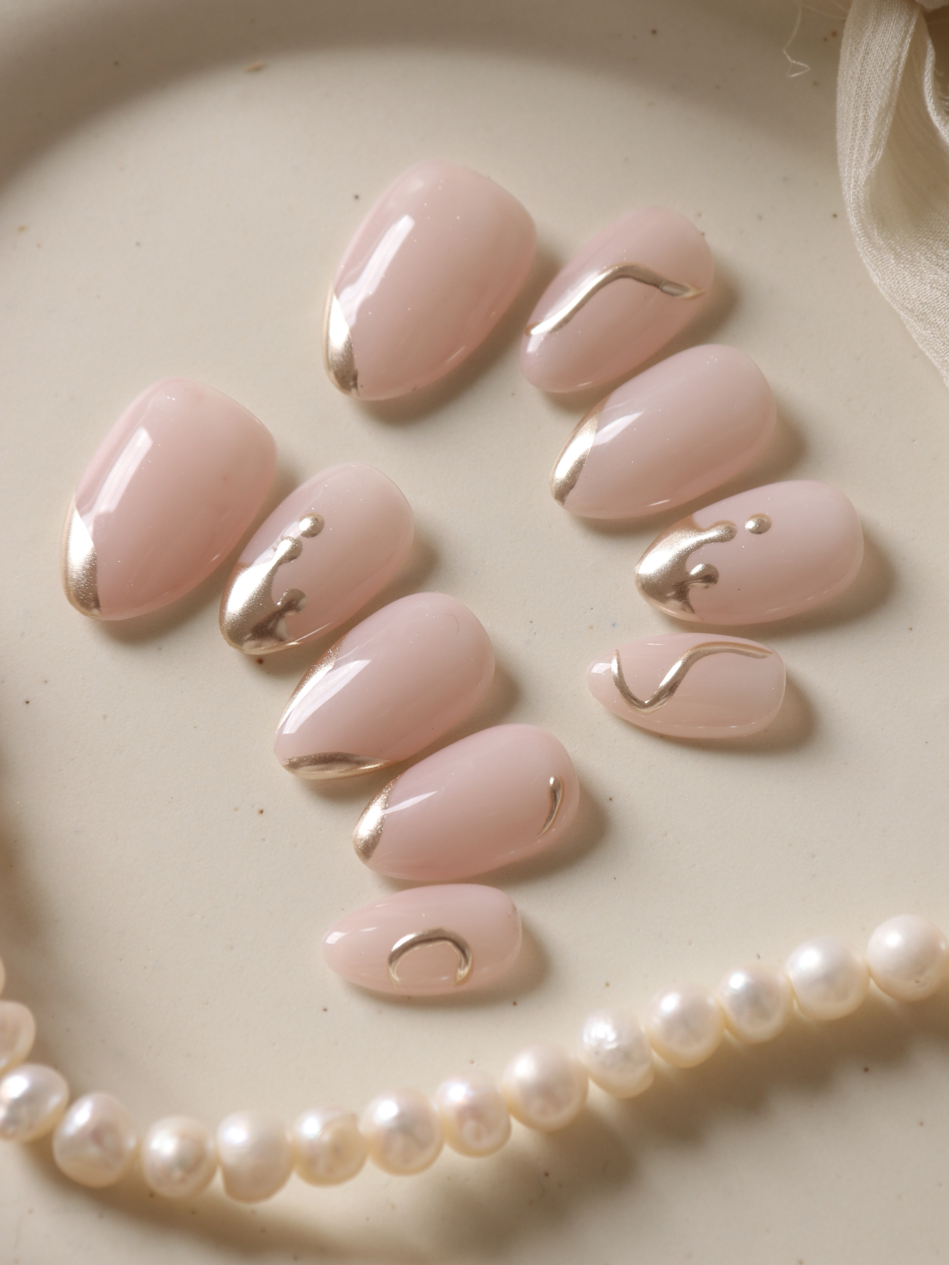 10Pcs Press on Nails Short Gol - Nail Adhesive Tab reseña y precio