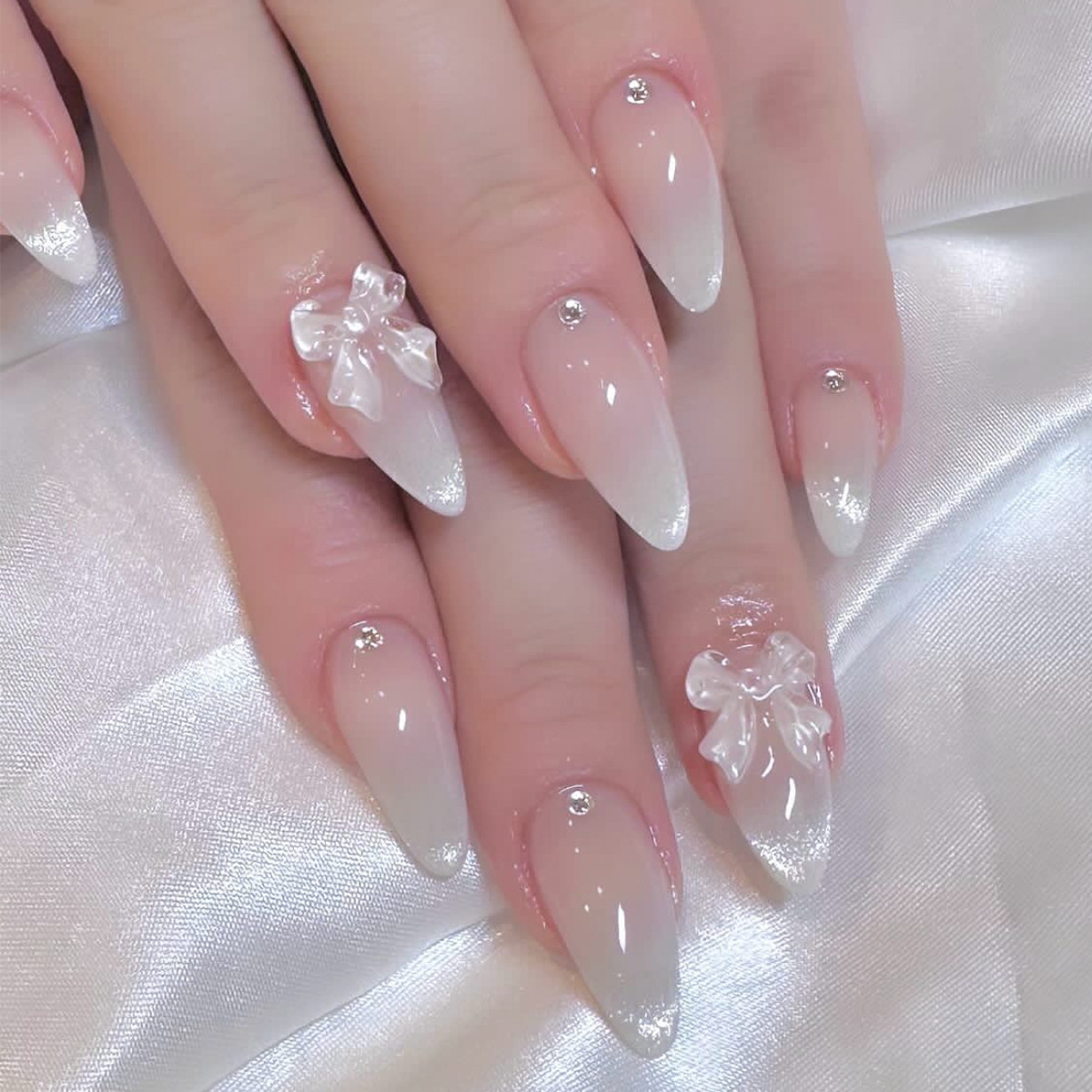 24pcs Flower Pattern Almond Pr - Nail Art Press On reseña y precio