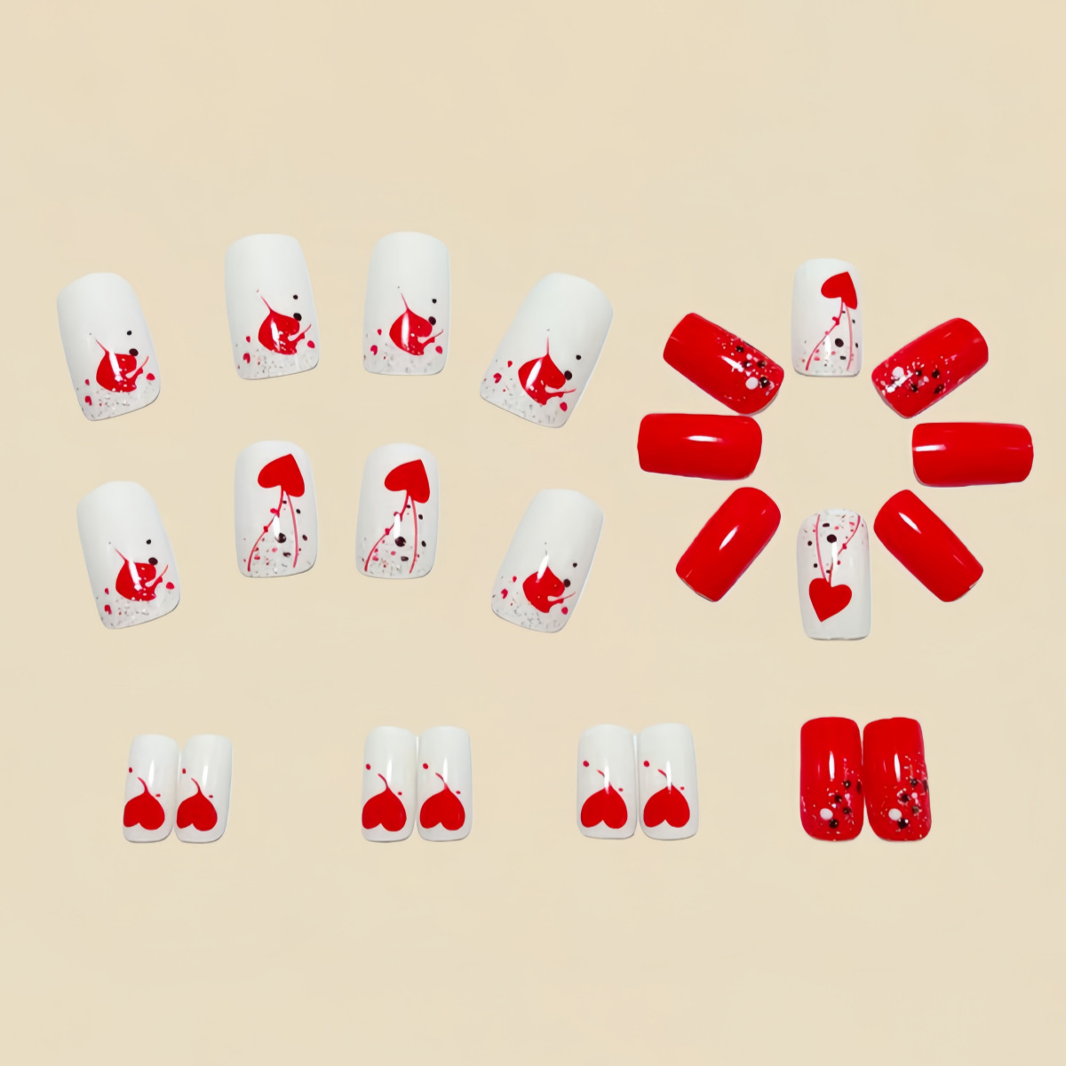 Short Medium fake nails for wo - Nail Art Press On reseña y precio