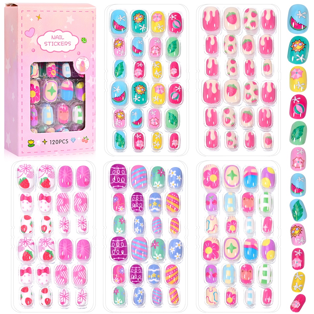 120-Piece 5-Set Candy Kids Pre - Nail Art Fake Nails reseña y precio