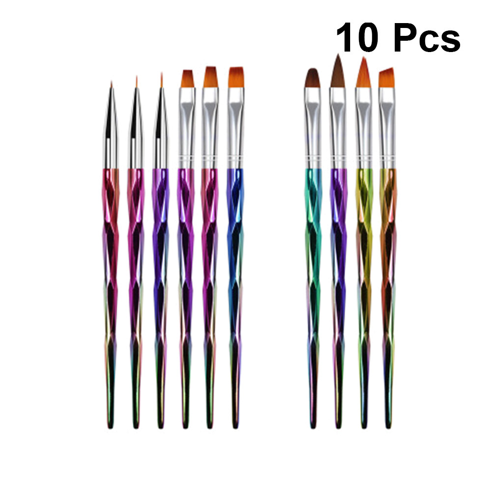 10Pcs Electroplated Rod Nail A - Nail Art Brush Set reseña y precio