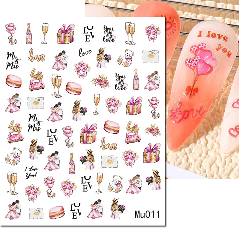 3d Nail Art Sliders Stickers V - Nail Art Valentine reseña y precio