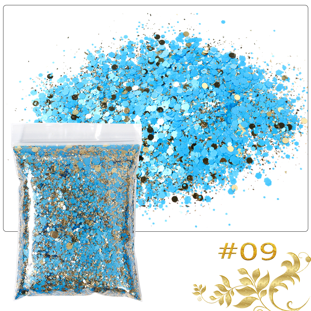 50g/bag Holographic Chunky Gli - Nail Art Valentine reseña y precio