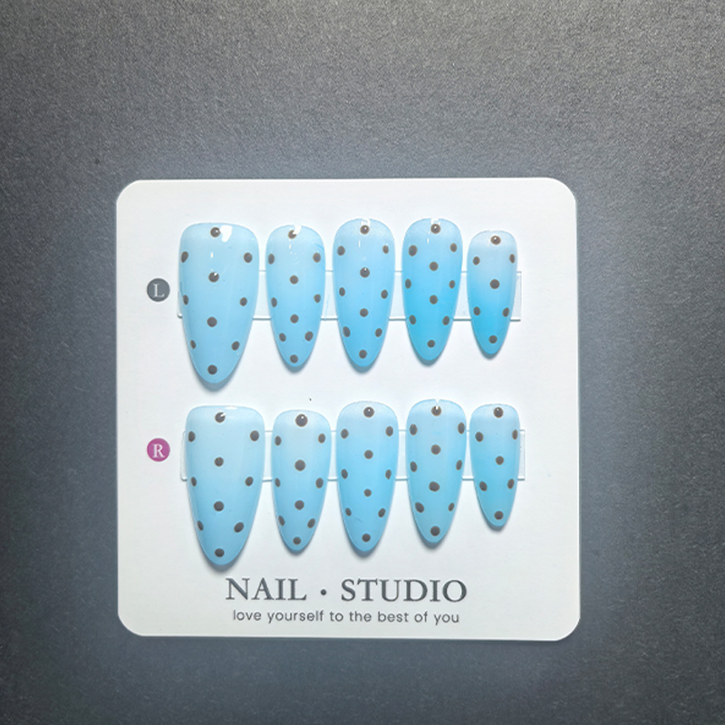 10Pcs Light Blue Press on Nail - Nail Art Glossy reseña y precio