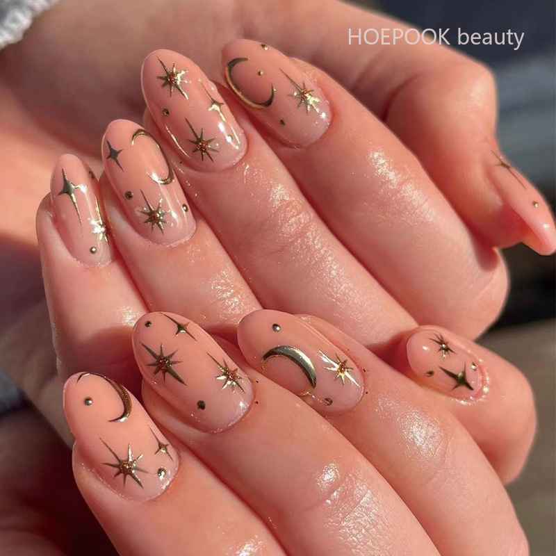 24pcs Pink Gradient Almond Pre - Nail Art Natural Simple reseña y precio