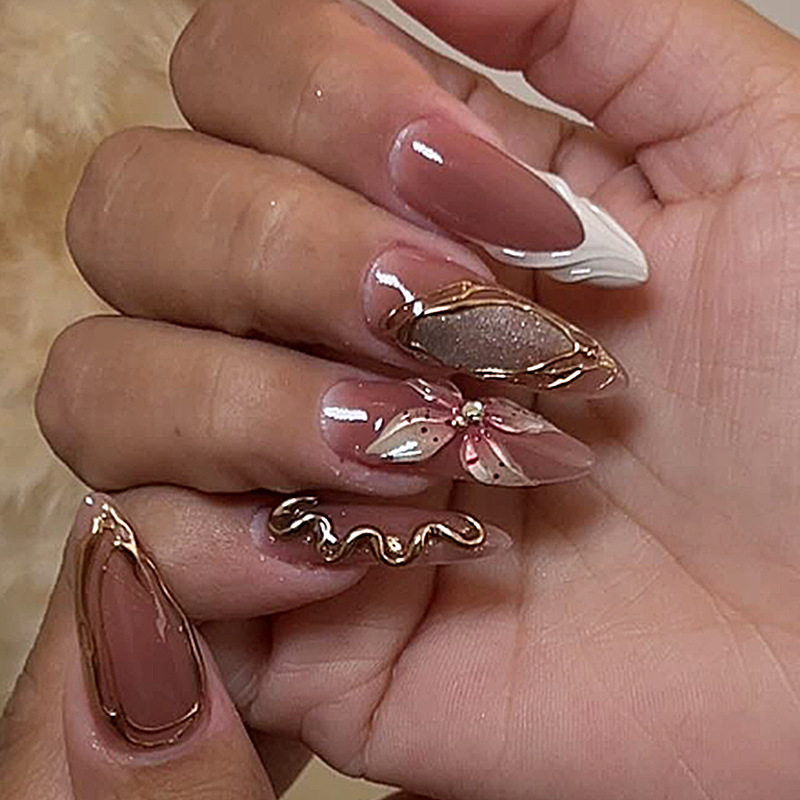 24PCS Burgundy Press on Nails  - Nail Art Burgundy reseña y precio