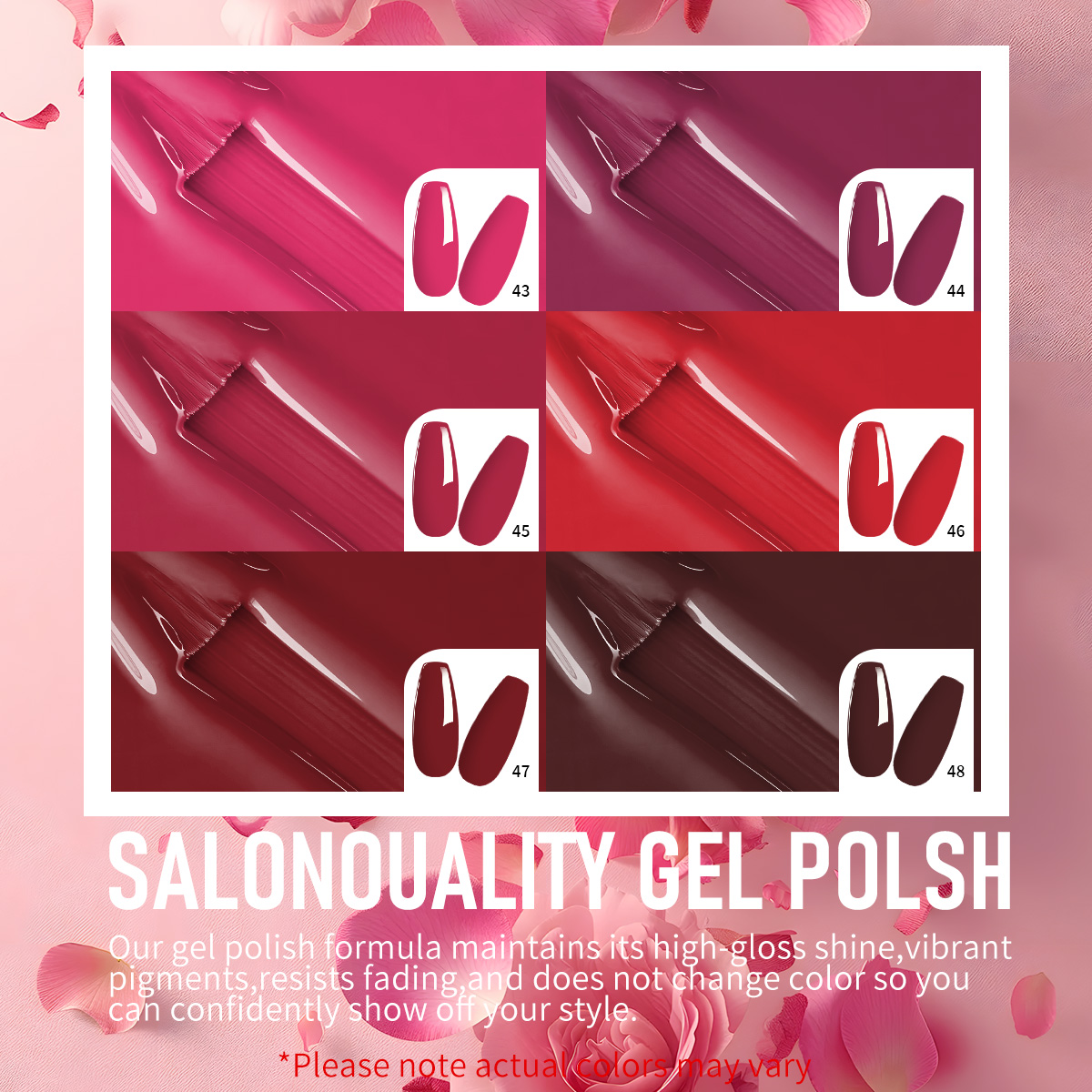 GAVY 6PCS Red Tone Gel Nail Po - Nail Art Burgundy reseña y precio