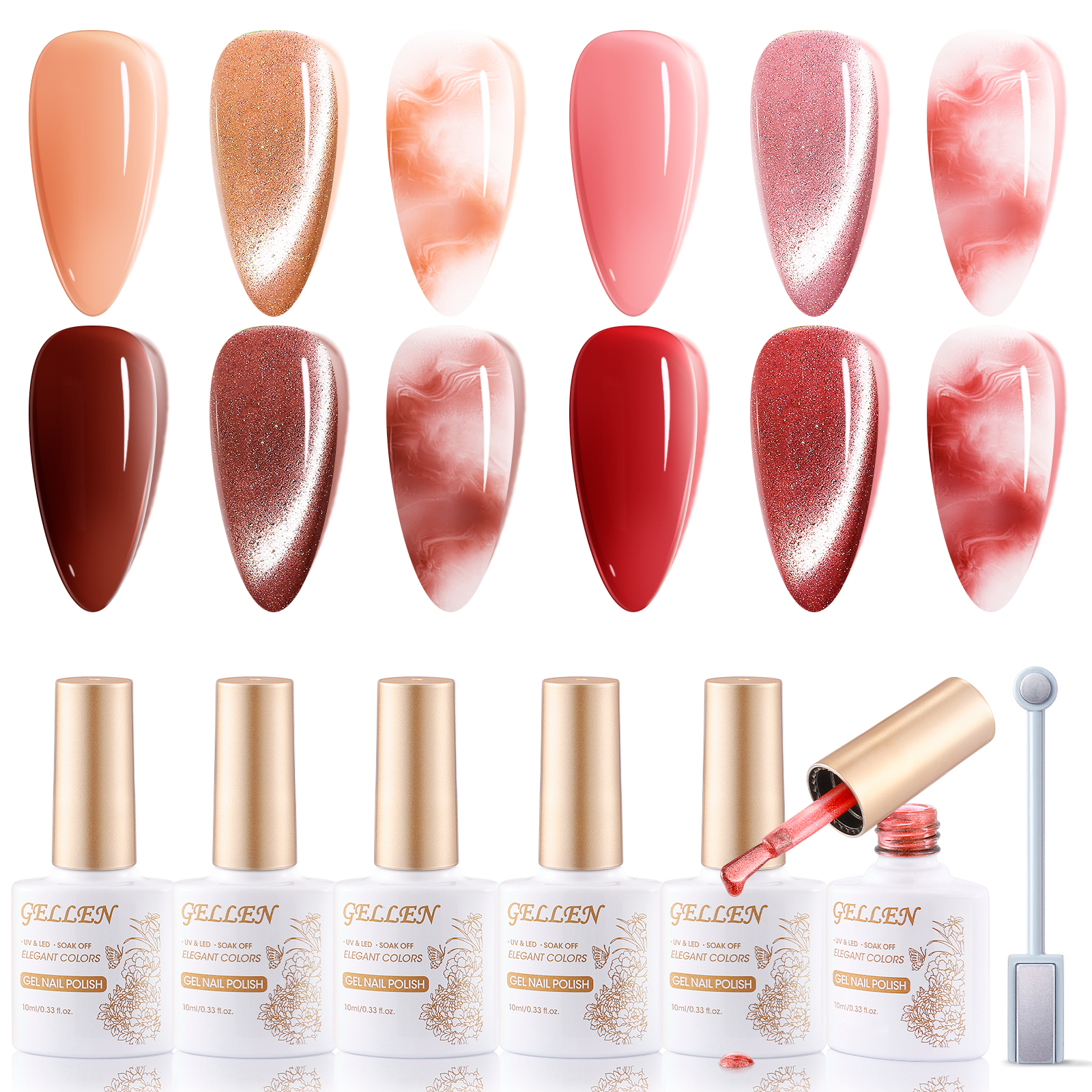 Jelly Gel Nail Polish Set 4 Co - Nail Art Burgundy reseña y precio