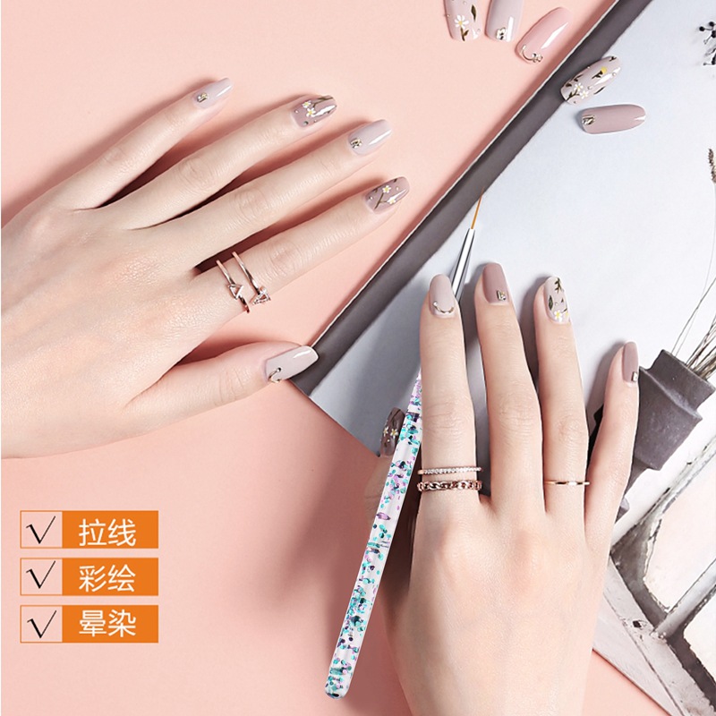 3PCS/Set Transparent Flow Sand - Nail Art Brush Set reseña y precio