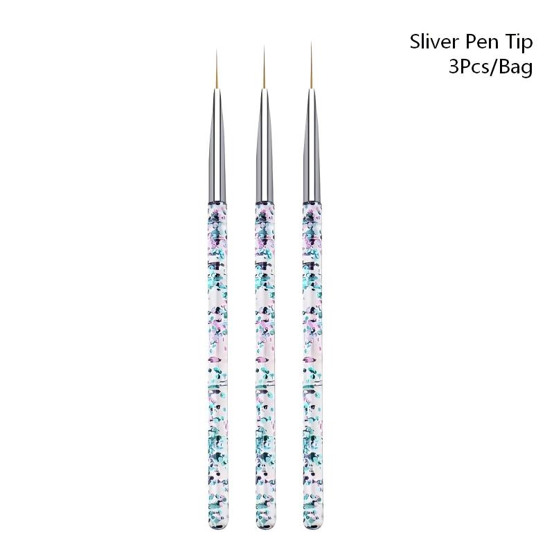 3PCS/Set Transparent Flow Sand - Nail Art Brush Set reseña y precio
