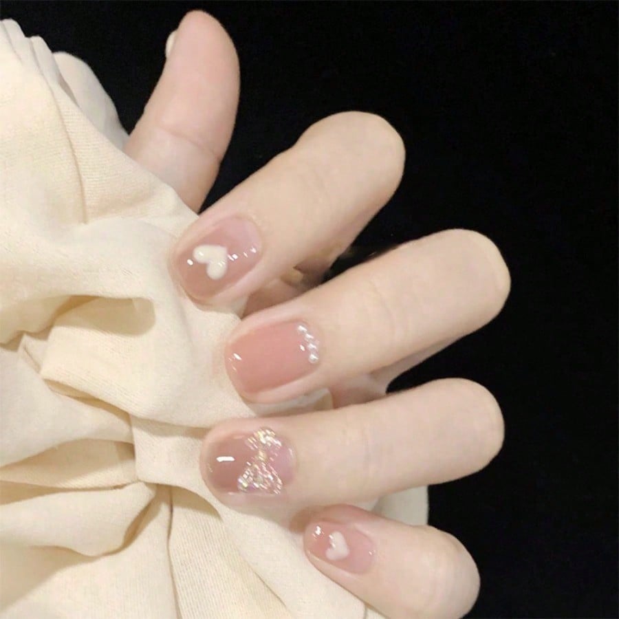Women Nude Pink Press On Nails - Nail Art Press On reseña y precio
