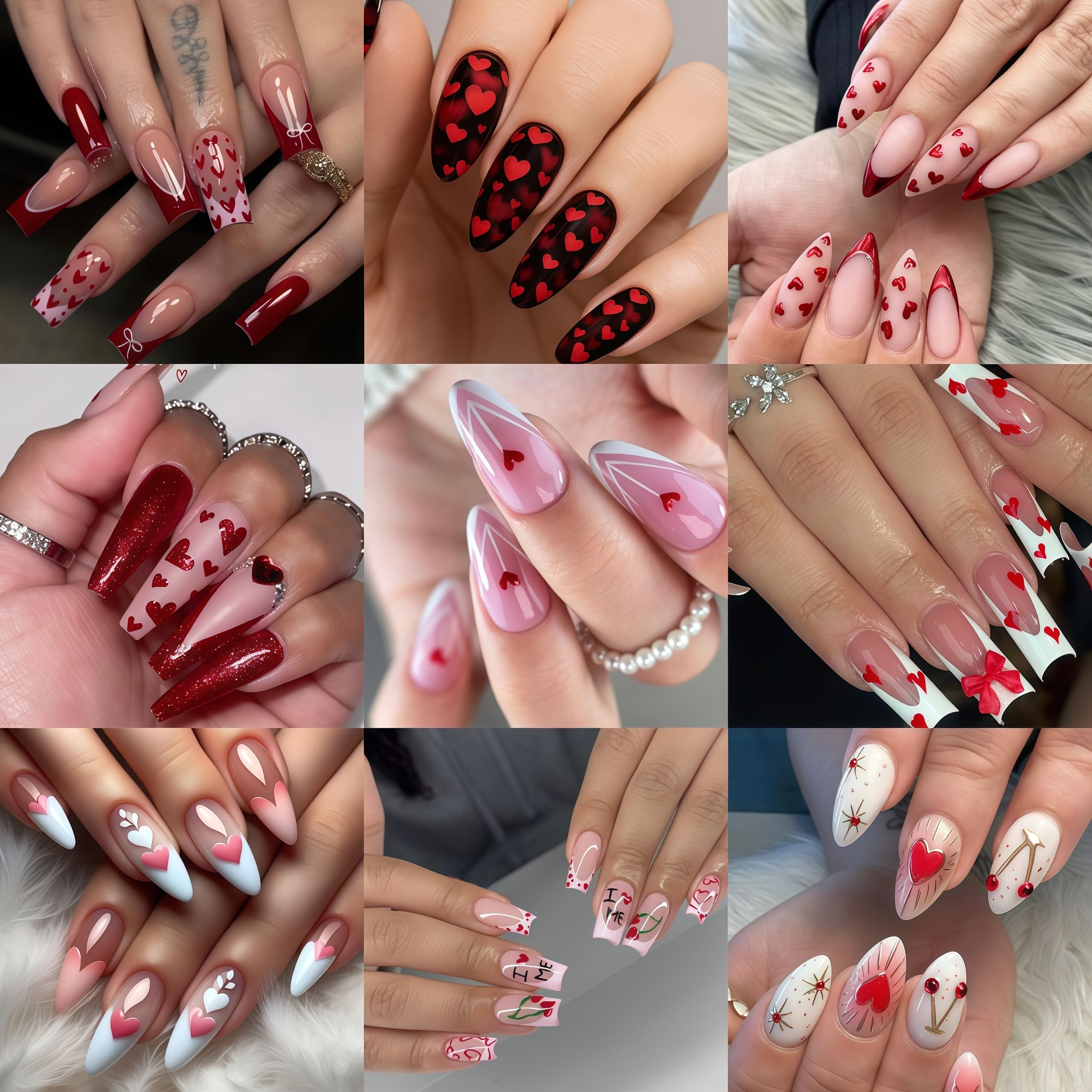 6Pcs/Kit Valentines Day 3D Red - Nail Art Valentine reseña y precio