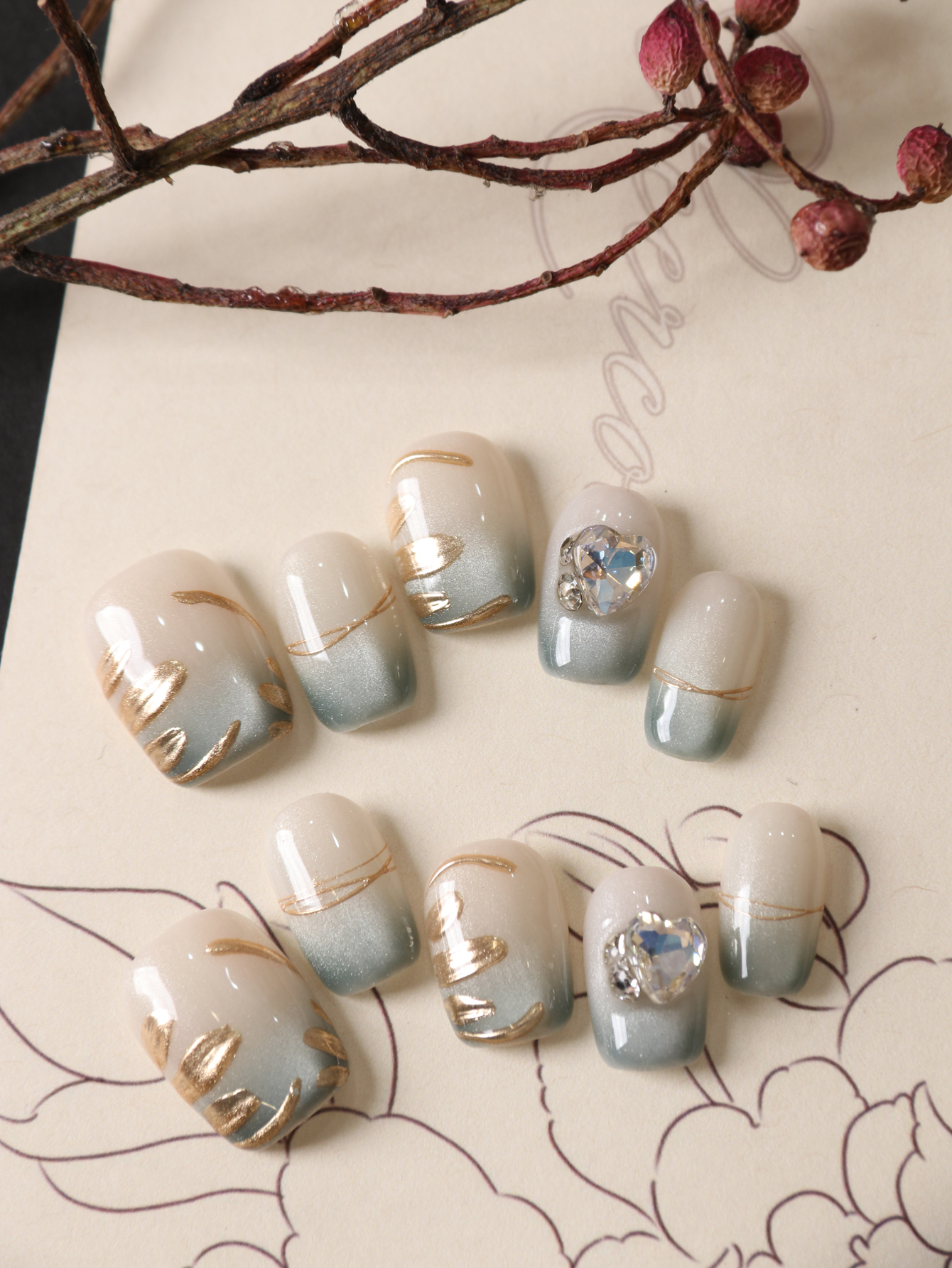 10Pcs Press on Nails Short Blu - Nail Adhesive Tab reseña y precio