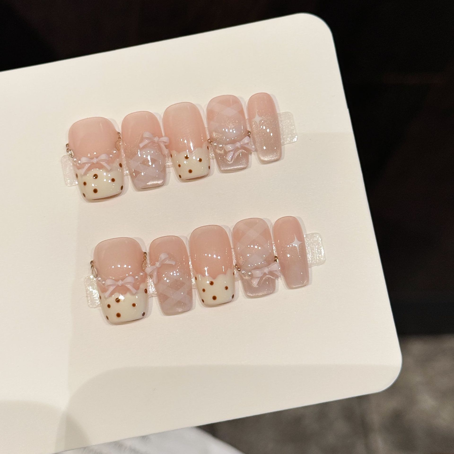 10 PCS Luxury Handmade Press o - Nail Adhesive Tab reseña y precio