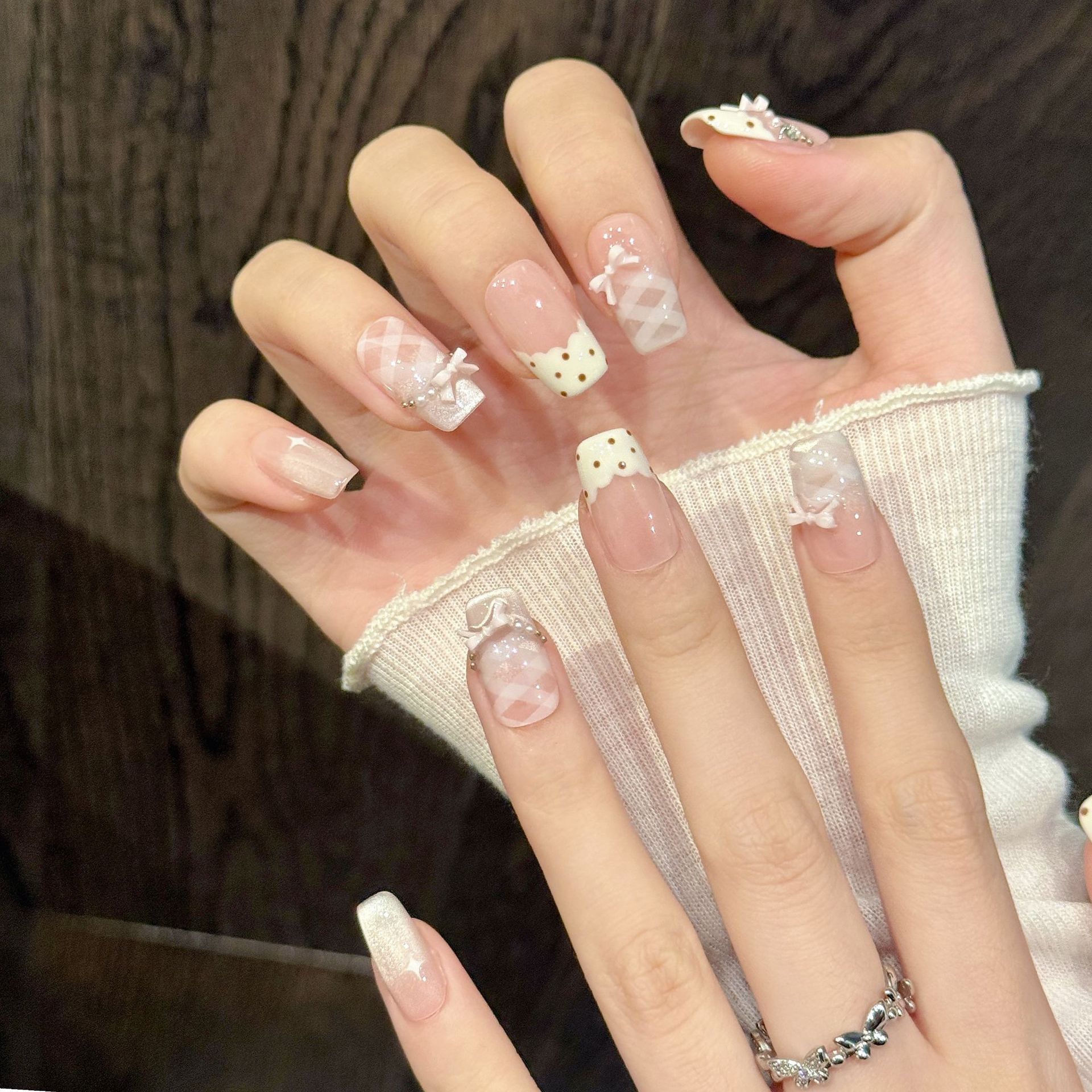 10 PCS Luxury Handmade Press o - Nail Adhesive Tab reseña y precio