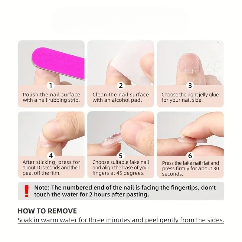 10pcs pure hand pressed short  - Nail Art Fake Nails reseña y precio