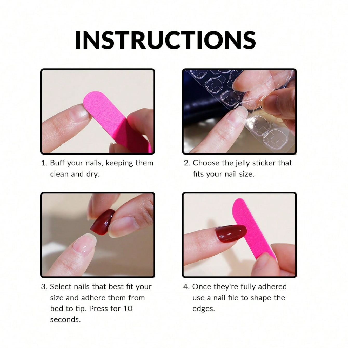 10pcs pure hand pressed short  - Nail Art Fake Nails reseña y precio