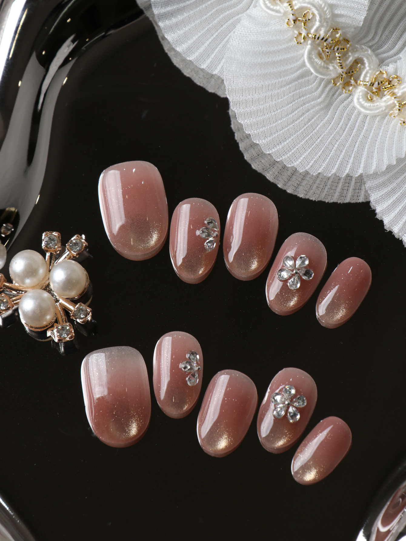 10Pcs Press on Nails Short Cat - Nail Adhesive Tab reseña y precio