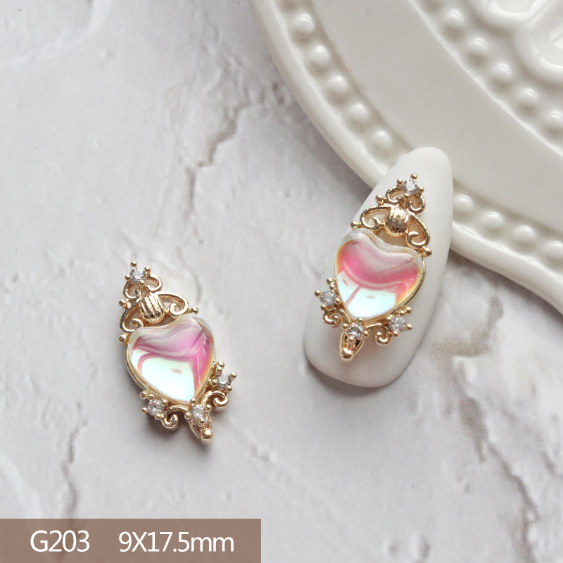 10pcs Heart Bear Rabbit Pendan - Nail Art Valentine reseña y precio