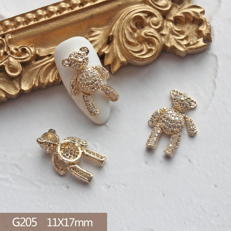 10pcs Heart Bear Rabbit Pendan - Nail Art Valentine reseña y precio